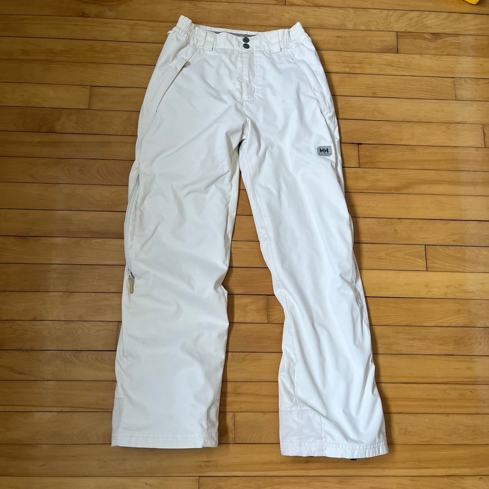 Helly Hansen White Insulated M Ski Snowboard Pants Mens Medium Mesh Lined Vented